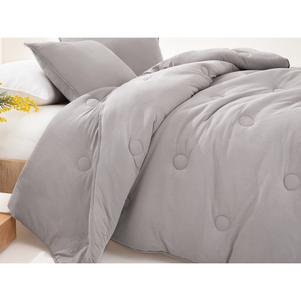 Lupa Soft Combed Cotton Double Quilt 195 x 215 cm ( 300 gr/m2 ) - Grey