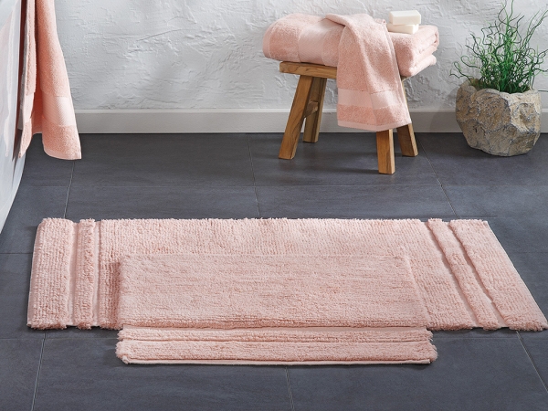 2 Pieces Felicia Bath Mat Set 60 x 100 + 50 x 60 cm - Powder