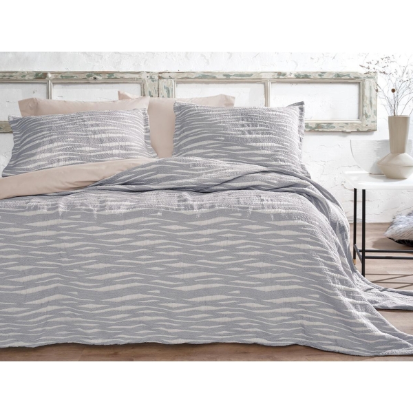 2 Pieces Joelle Single Bedspread Set 170 x 240 cm - Grey