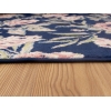 Amsterdam Roses 80 x 150 Cm Zymta Winter Carpet - Navy Blue / Green / Pink