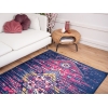 Amsterdam Dunka 160 x 230 Cm Zymta Winter Carpet - Navy Blue / Dark Pink / Purple