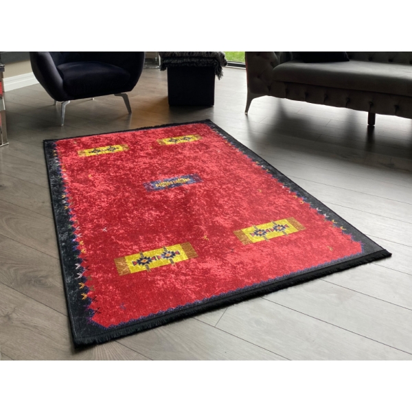Lisbon Carpet Design Decorative Patches 180 x 280 cm - Red / Yellow / Black
