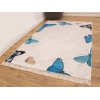 Palermo Carpet Design Decorative Butterflies 120 x 180 cm - Off White / Blue / Black