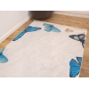 Palermo Carpet Design Decorative Butterflies 120 x 180 cm - Off White / Blue / Black