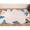 Palermo Carpet Design Decorative Butterflies 80 x 150 cm - Off White / Blue / Black
