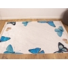 Palermo Carpet Design Decorative Butterflies 160 x 230 cm - Off White / Blue / Black