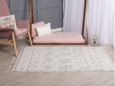 Katy Vanda 80 x 150 cm Zymta Winter Carpet - Cream / Grey