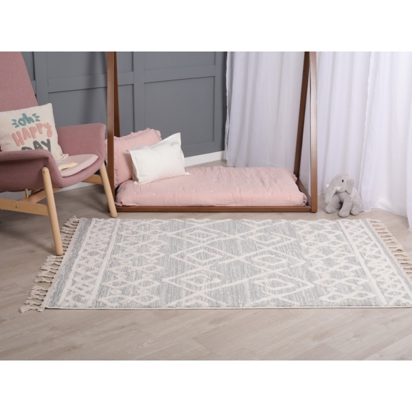 Katy Vanda 150 x 230 cm Zymta Winter Carpet - Cream / Grey