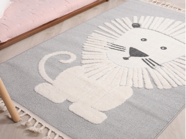 Katy Lion 80 x 150 cm Zymta Winter Carpet - Cream / Grey