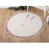 Katy Rabbit 100 x 100 cm Round Zymta Winter Carpet - Cream / Grey