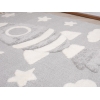 Katy Space Rocket 120 x 120 cm Round Zymta Winter Carpet - Cream / Grey