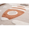 Katy Space Rocket 120 x 120 cm Round Zymta Winter Carpet - Cream / Beige
