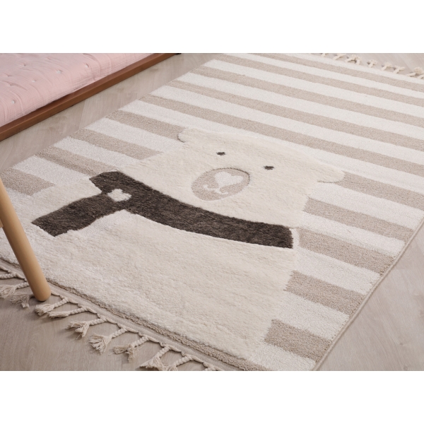 Katy Bear 80 x 150 cm Zymta Winter Carpet - Cream / Beige