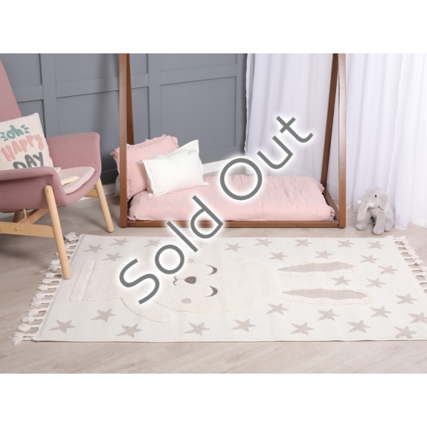 Katy Rabbit 150 x 230 cm Zymta Winter Carpet - Cream / Beige