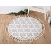 Katy Halley 120 x 120 cm Round Zymta Winter Carpet - Cream / Grey