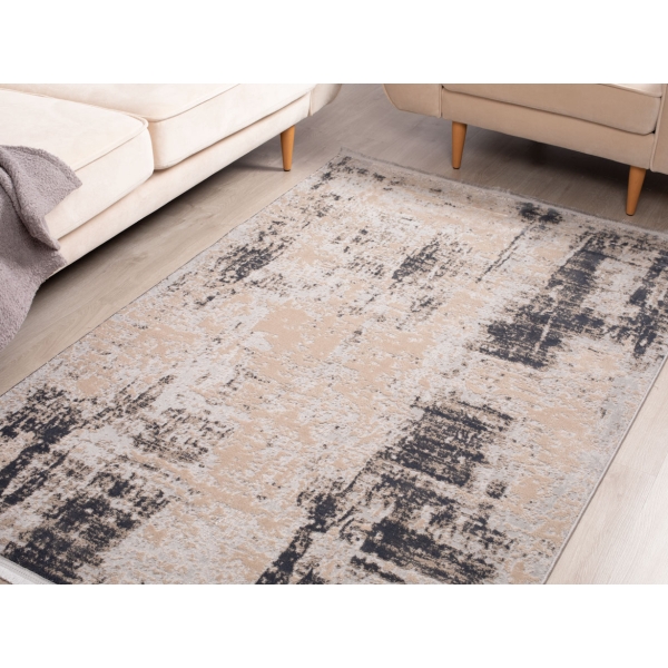 Paris Matilda 80 x 150 cm Zymta Winter Carpet - Cream / Dark Grey