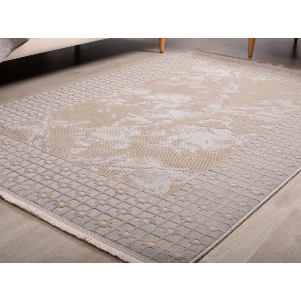 Paris Scandinavia 80 x 150 cm Zymta Winter Carpet - Cream / Grey