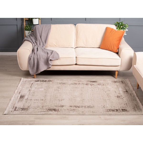 Paris Volia 160 x 230 cm Zymta Winter Carpet - Dark Beige / Brown