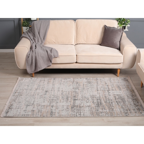 Paris Terry 160 x 230 cm Zymta Winter Carpet - Cream / Grey