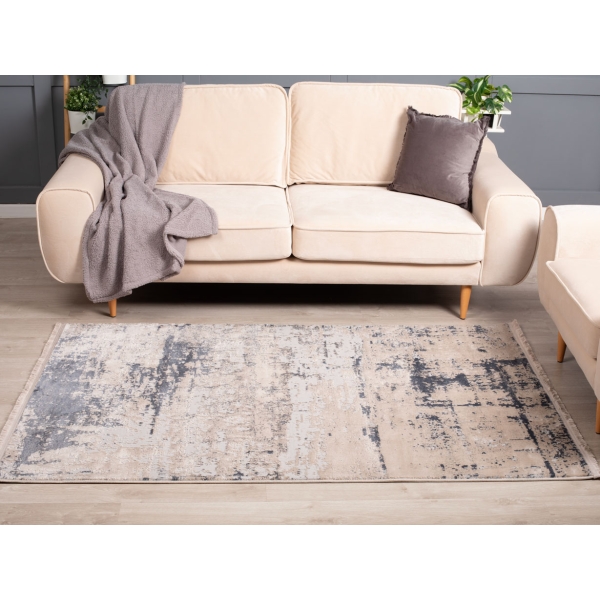 Paris Delitta 120 x 180 cm Zymta Winter Carpet - Dark Beige / Dark Grey