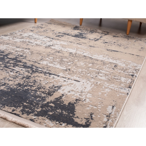Paris Delitta 80 x 150 cm Zymta Winter Carpet - Dark Beige / Dark Grey