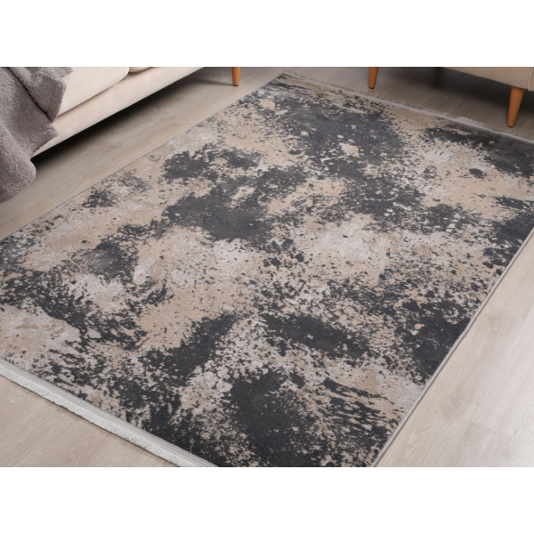 Paris Blinta 80 x 150 cm Zymta Winter Carpet - Dark Grey / Beige