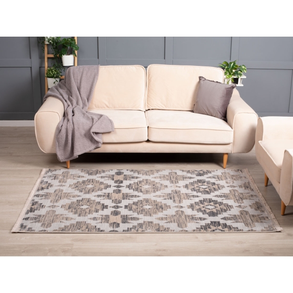 Paris Hermosa 160 x 230 cm Zymta Winter Carpet - Beige / Grey