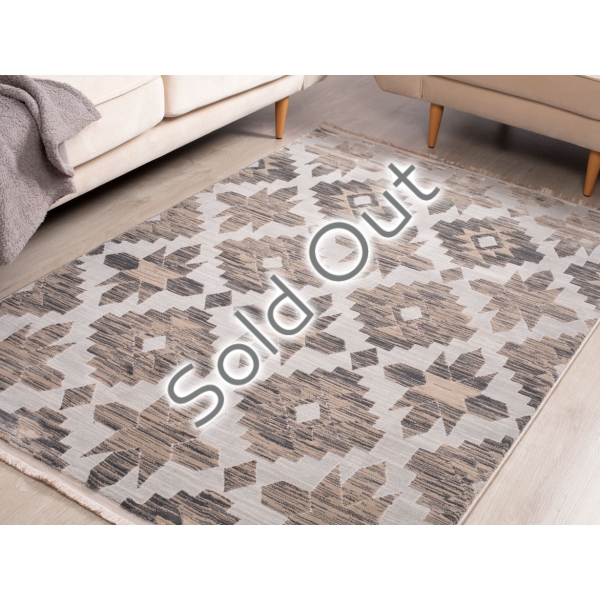 Paris Hermosa 80 x 150 cm Zymta Winter Carpet - Beige / Grey