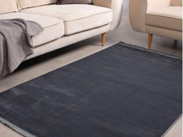 Paris Plain 80 x 150 cm Zymta Winter Carpet - Dark Grey