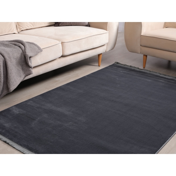Paris Plain 80 x 150 cm Zymta Winter Carpet - Dark Grey