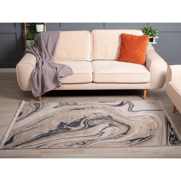 Paris Blended 160 x 230 cm Zymta Winter Carpet - Beige / Grey