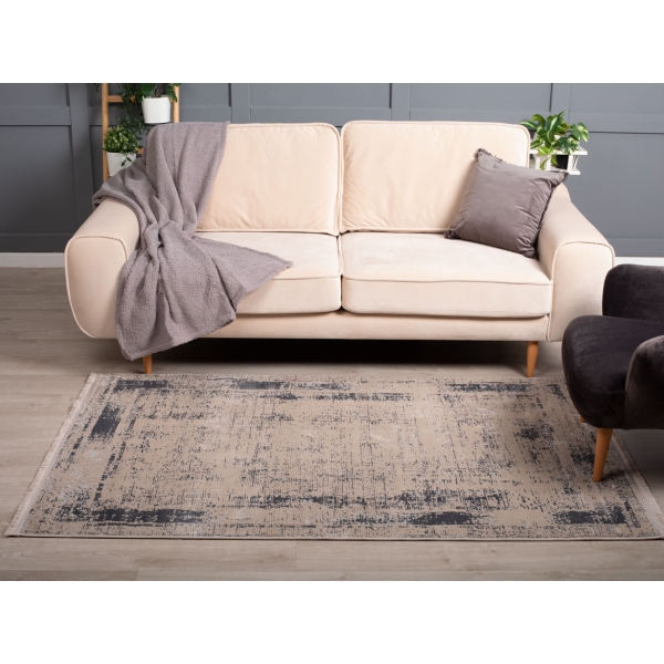 Paris Dante 120 x 180 cm Zymta Winter Carpet - Beige / Grey