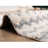 Barcelona Nelly 100 x 100 cm Round Zymta Winter Carpet - Cream / Petrol Blue