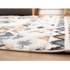 Barcelona Chain 100 x 100 cm Round Zymta Winter Carpet - Cream / Blue / Grey / Yellow