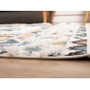 Barcelona Chain 100 x 100 cm Round Zymta Winter Carpet - Cream / Blue / Grey / Yellow