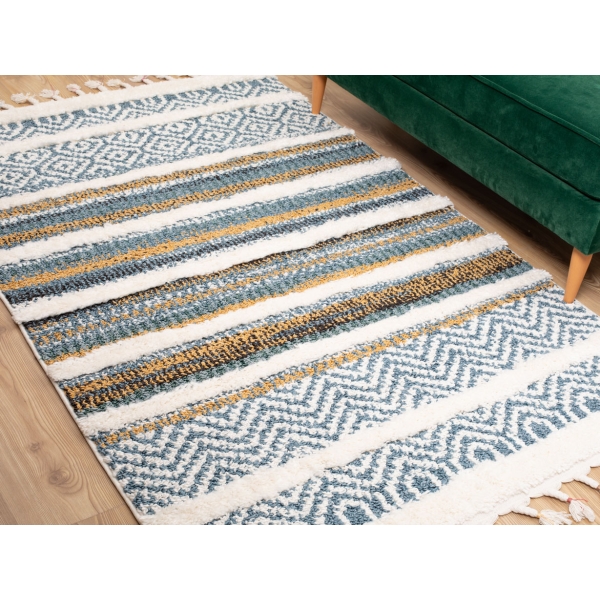 Barcelona Pinata 200 x 300 cm Zymta Winter Carpet - Blue / Cream