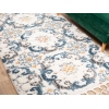 Barcelona Rosette 100 x 100 cm Round Zymta Winter Carpet - Blue / Cream