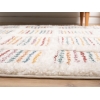 Barcelona Striped Windows 100 x 100 cm Round Zymta Winter Carpet - Cream / Yellow / Plum / Cherry