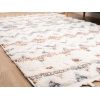 Barcelona Zigzag 100 x 100 cm Round Zymta Winter Carpet - Blue / Cherry