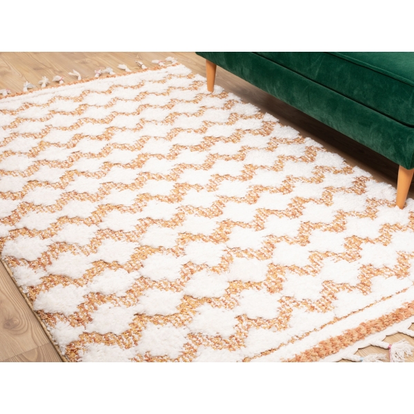 Barcelona Nelly 80 x 150 cm Zymta Winter Carpet - Cream / Yellow