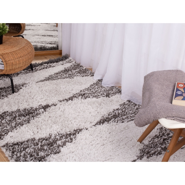 Bohemian Diamonds 160 x 230 cm Zymta Winter Carpet - Grey / Dark Grey