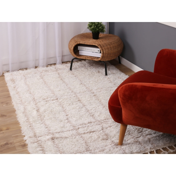 Bohemian Betta 120 x 180 cm Zymta Winter Carpet - Off White / Light Beige