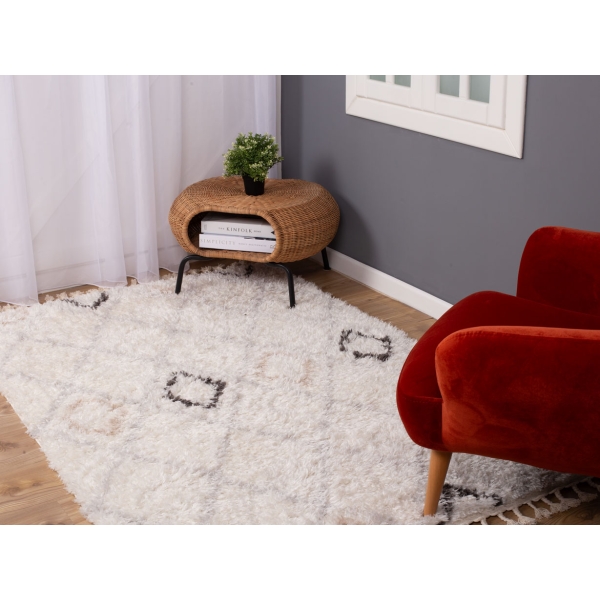 Bohemian Haily 160 x 230 Cm Zymta Winter Carpet - Off White / Grey