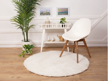 Bohemian Plain 133 x 133 Cm Zymta Winter Carpet - Off White
