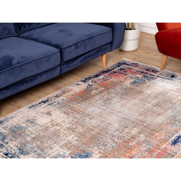 Rome Mashup 80 x 100 cm Zymta Winter Carpet - Brown / Blue / Beige / Grey