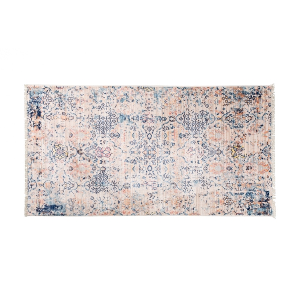 Rome Herby 80 x 160 cm Zymta Winter Carpet - Blue / Orange / Pink / Light Beige