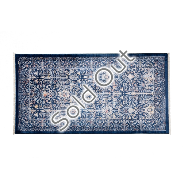 Rome North Pole 80 x 100 cm Zymta Winter Carpet - Navy Blue / Light Beige / Blue / Salmon