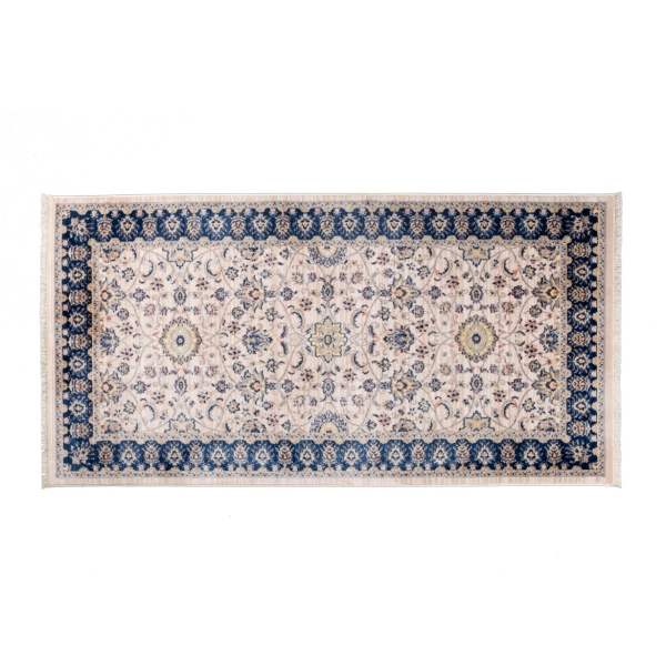 Rome Floritta 80 x 100 cm Zymta Winter Carpet - Navy Blue / Salmon / Yellow / Grey