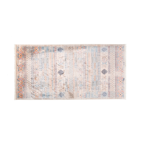 Rome Bohemia 80 x 160 cm Zymta Winter Carpet - Blue / Salmon / Light Beige / Light Brown