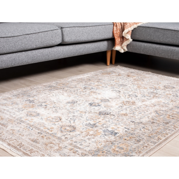 Tokyo Liva 160 x 240 cm Zymta Winter Carpet - Dark Beige / Ecru / Grey / Brown